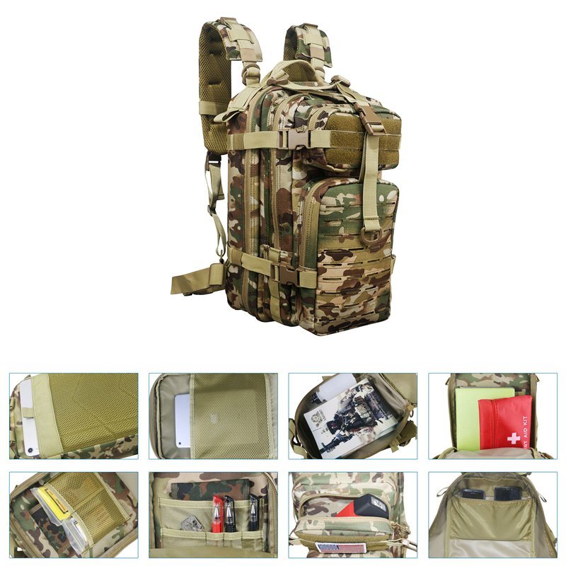 Small 26L Rucksack Pack Bug out Bag Military Tactical Backpack with Flag Patch