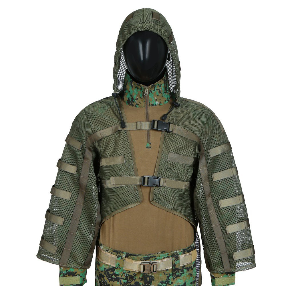 Airsoft Ghillie Hood, Sniper Tog Ghillie Suit Foundation Hydration Compatible