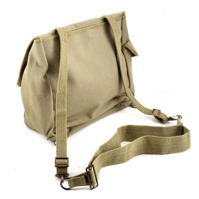 Ww2 M1936 Musette Bag Backpack Wwii Us Army Style Haversack with Shoulder Strap Khaki Canvas