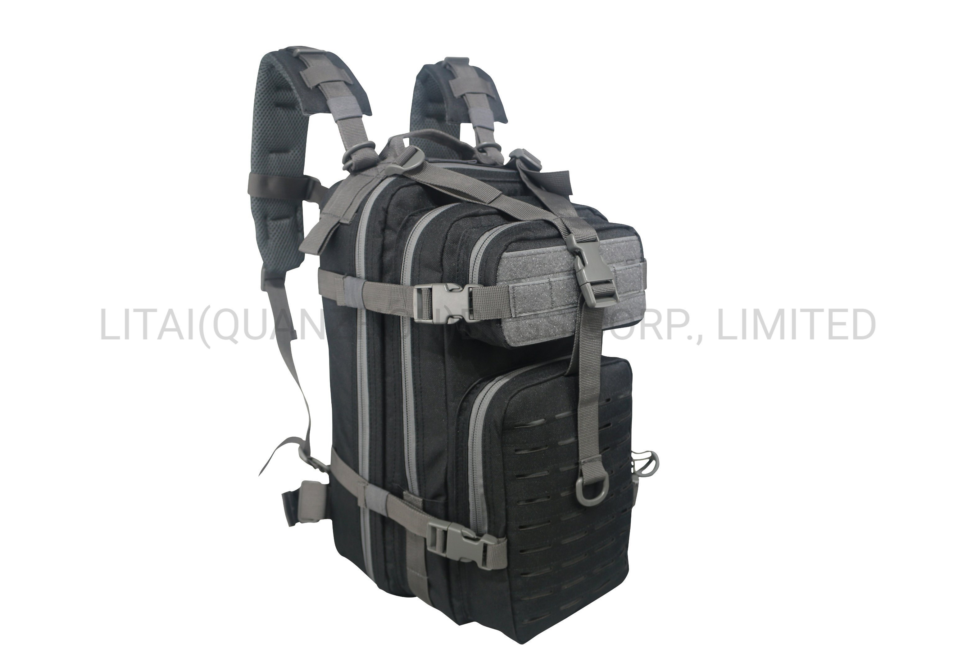 Black & Gray Tactical Bag Small Backpack Laser Cut Bag