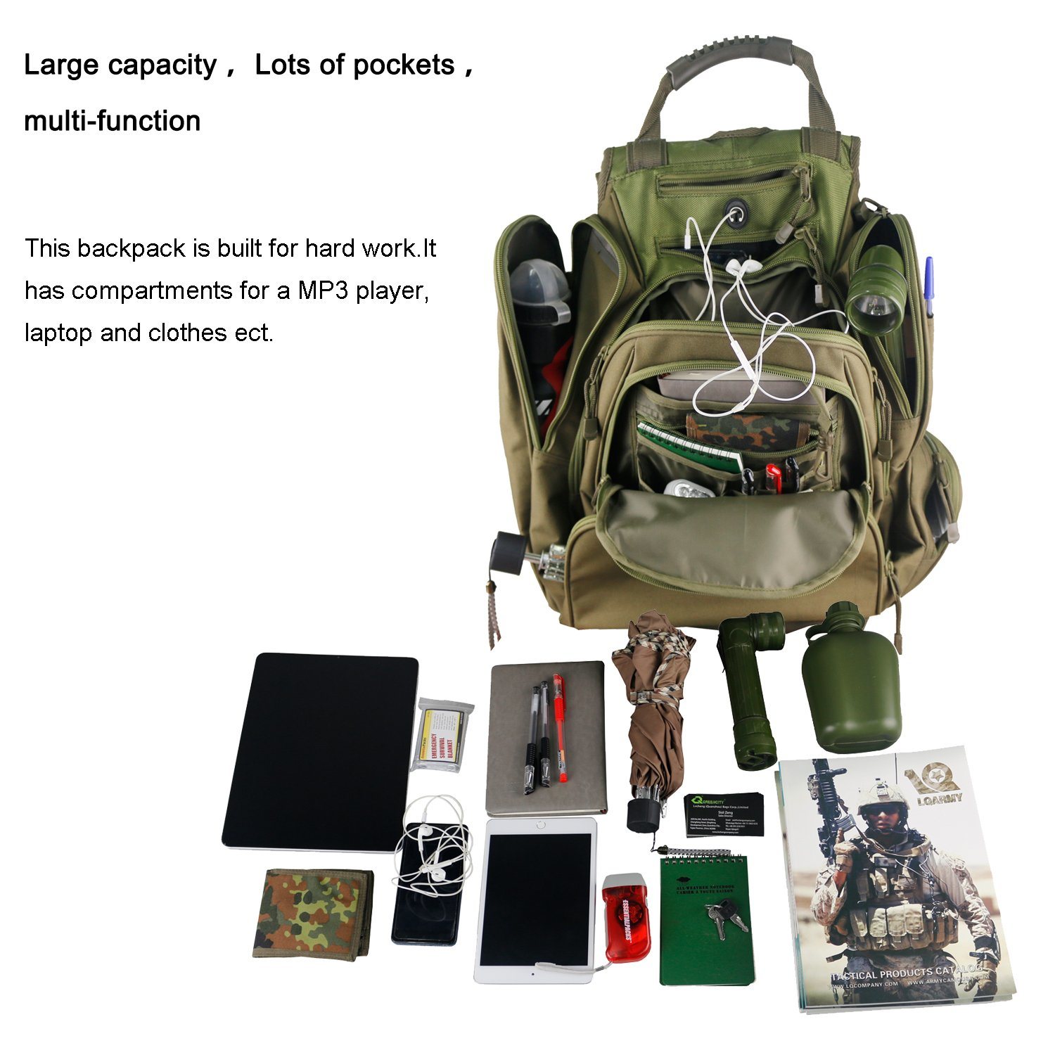 3 Day Expandable Military Tactical Bounty Hunter Backpack Laptop Bags