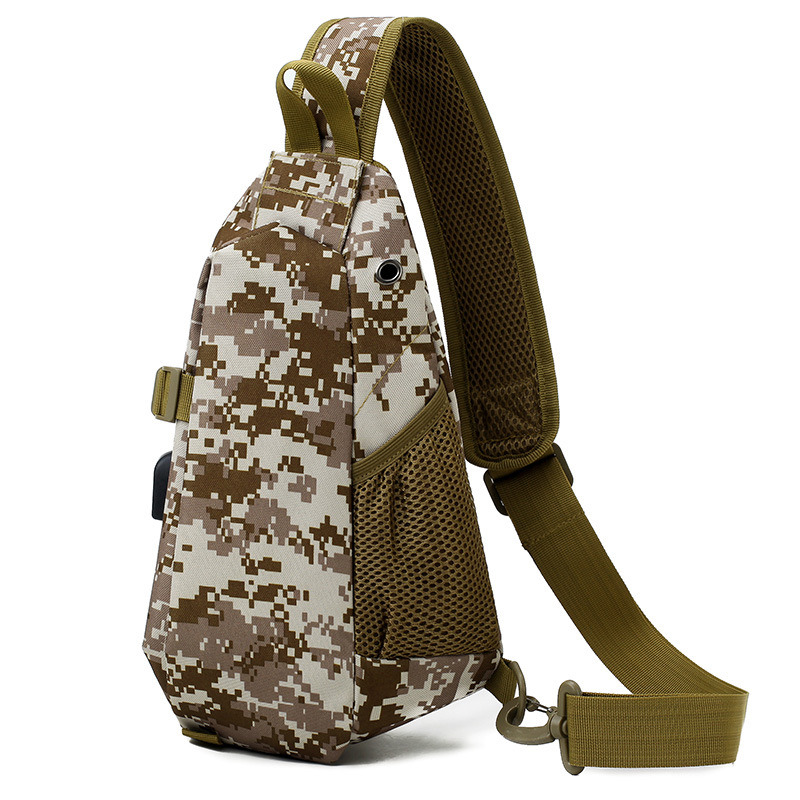 Outdoor Tactical Shoulder Bag with USB Charging Case