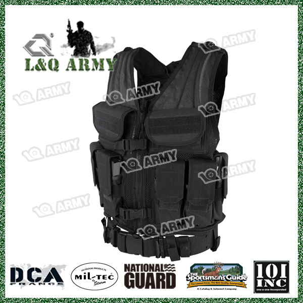 Police Cross Draw Body Armor Military Molle Plate Carrier Tactical Vest